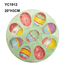 Ceramic Handpainted Egg Serving Pan